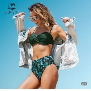 XL (10 US)CUPSHE Push Up High Waist Bikini Sets Swimsuit  Floral